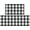 Black-White, variant on Mindunm Modern Navy Kitchen Mat, 17" x 47" + 17" x 30", Non-Slip (2 Count)