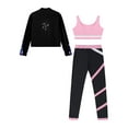 thumbnail image 4 of Kaerm Kids Girls Sleeveless Crop Tops and Yoga Leggings Long Sleeve Zipper Sweatshirt Gymnastics Pink 16, 4 of 5