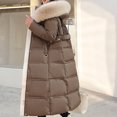 thumbnail image 2 of Patlollav Womens Coat Plus Size Hooded Zippers Solid Long Sleeve Jackets, 2 of 6