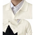 thumbnail image 6 of Men'S Lapel Cardigan Sweater Knit Long Sleeve Button Cardigan Slim Fit Casual Ribbed Knitted Jacket White XXXL, 6 of 7