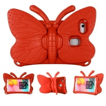 Tablet Case For Kids, 3D Cartoon Butterfly Non-Toxic EVA Light Weight Kid Proof Shockproof Case with Kickstand for Samsung Galaxy Tab A 8.0 2019 / Tab A 8.0 2017 / Fire HD 8 2018/2017, Red