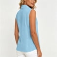 thumbnail image 6 of Favoffer Womens Sleeveless Cardigans Lapel Faux Linen Blend Solid Color Button Down Pocketed Casual Tank Tops Lightweight Shirts for Daily Office Weekend Outdoor, 6 of 7