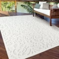 My Texas House Lady Bird 7'9" X 10'10" Natural Damask Outdoor Rug