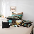 thumbnail image 6 of Homewish Old Barn Door Twin Bedding Sets 7-Piece, Brown Teal Farmhouse Bedding Comforter Set, Western Rustic Theme Reversible Sheet Sets, Ultra Soft Bedroom Decor, 6 of 8