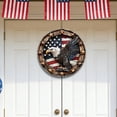 thumbnail image 6 of Sruoe Independence Day America Wooden Hanging Decoration Patriotic Round Wall Decor For Home And Porch Festival Celebration Hanging Board Decoration, 6 of 6