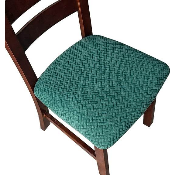 Waterproof Seat Covers Stretch Textured Chair Seat Slipcovers Dining Room Chairs Covers Kitchen Chair Seat Cushion Set of 2