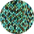 thumbnail image 1 of Ahgly Company Machine Washable Indoor Round Abstract Turquoise Blue Modern Area Rugs, 7' Round, 1 of 4
