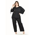 thumbnail image 1 of Set de lino con botones decorativos Roman Fashion /Tallas Extras, 0230 (Negro) negro 38, 1 of 7