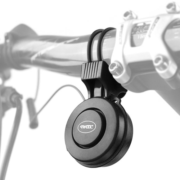 TWOOC High-Volume Electric Bike Bell with Long Standby, ABS+PC Material, IP65 Waterproof, 280mAh Battery, 5V Charging, Fits 22-31.8mm Handlebars, Compact 49x66mm Design, Includes Charging Cable &