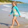 thumbnail image 3 of Lanbubble Girls 3 Piece Swimsuit Set Long Sleeve Rash Guard Tankini Bathing Suits Beach Swimwear 3-4 Years, 3 of 8