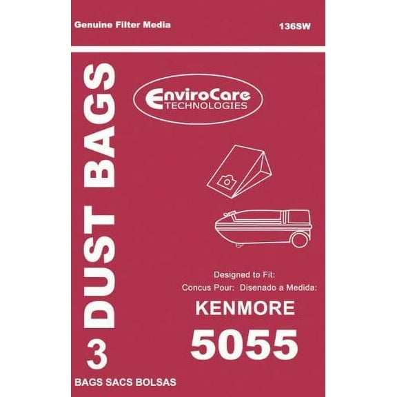 PAPER BAG, Compatible with Kenmore 5055 CANISTER ENV 3PK
