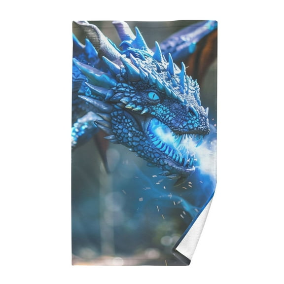 A Dragon with Flames Cotton Face Towel Soft Hand Towel Absorbent Bathroom Towel for Kitchen Hotel