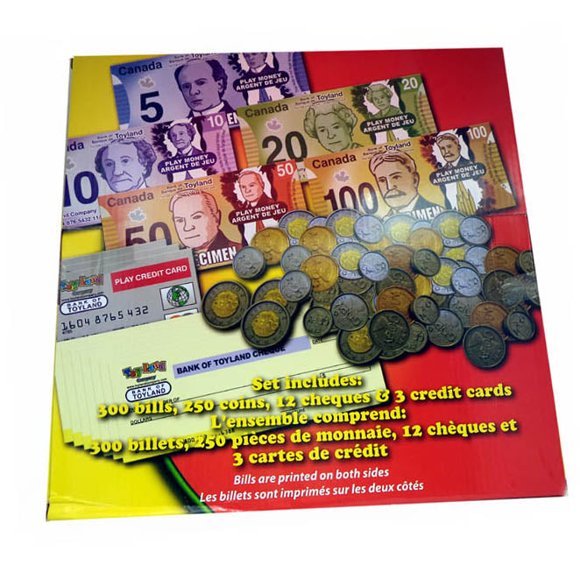 G5AP 339 - CANADIAN PLAY MONEY BILLS COINS CHEQUES AND CREDIT CARDS SET