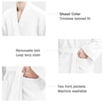 thumbnail image 3 of Robe De Chambre Homme Premium Thick Terry Cloth Bathrobe for Men, Long âStaple Combed Cotton Robe Men's Robe(White), 3 of 6
