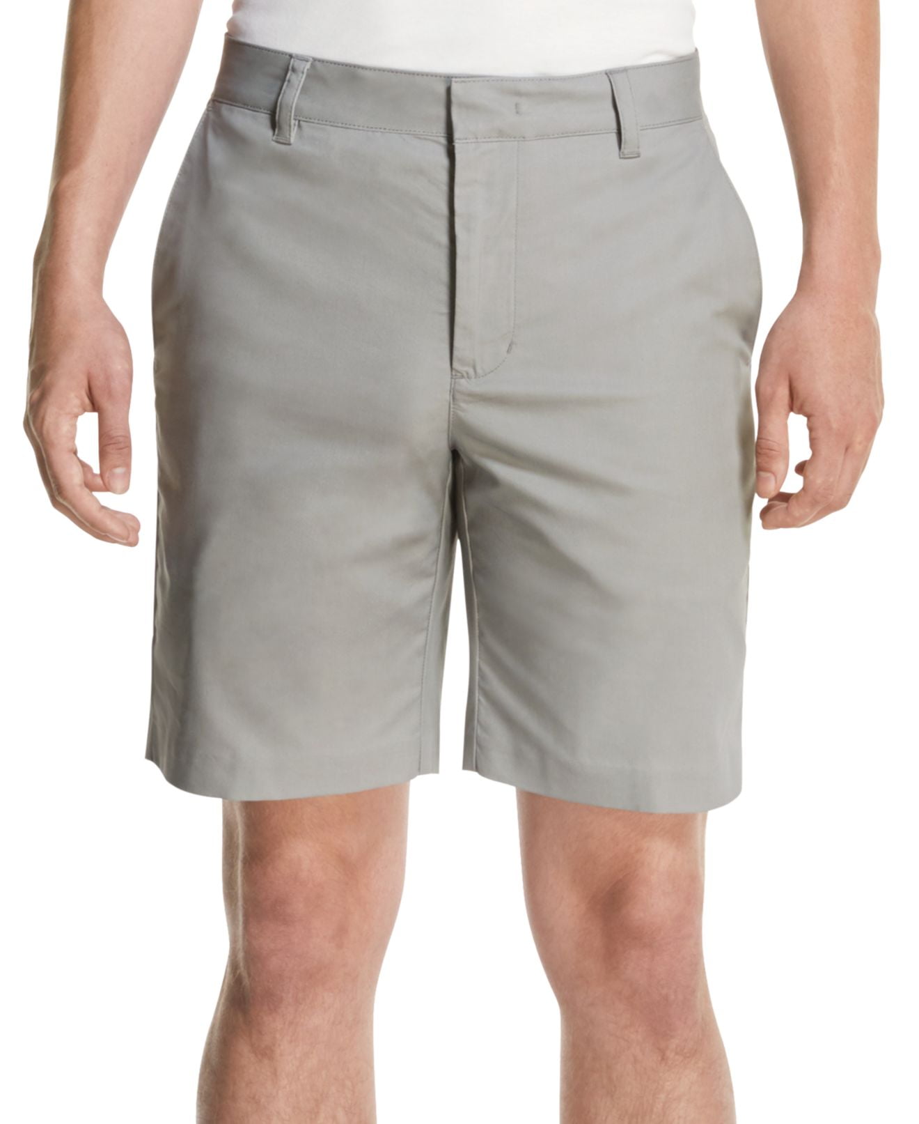 DKNY Mens Shorts Griffin Straight Tapered Fit Tech Stretch Gray 34