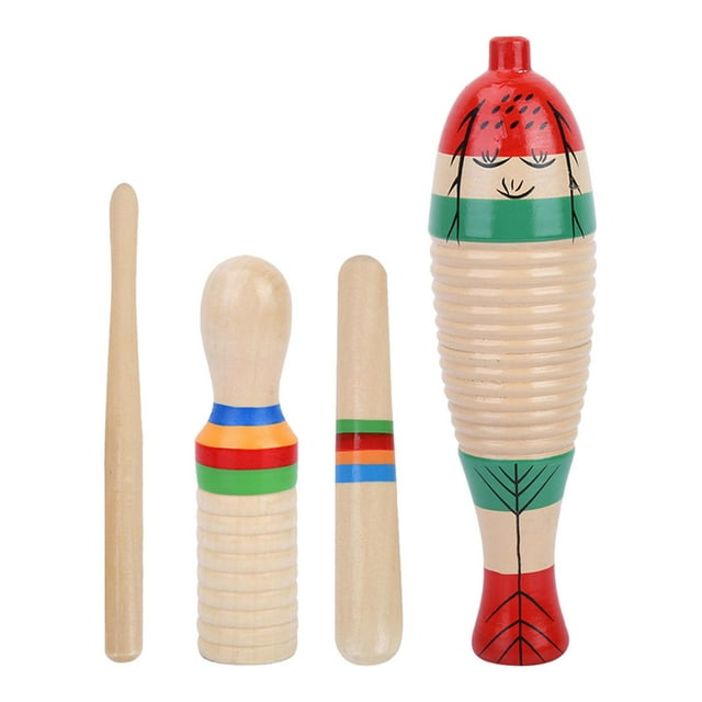HILABEE Montessori Percussion Instrument Musical Toys Sounder Hand Eye Coordination Kids 4 Pieces