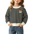 thumbnail image 5 of akafmk Girls Long Sleeve Shirts Ruffle Crew Neck Sweatshirt Pullover Embroidery Warm Base Layer Tops Fall Winter Clothes, 0-13Y, 5 of 5