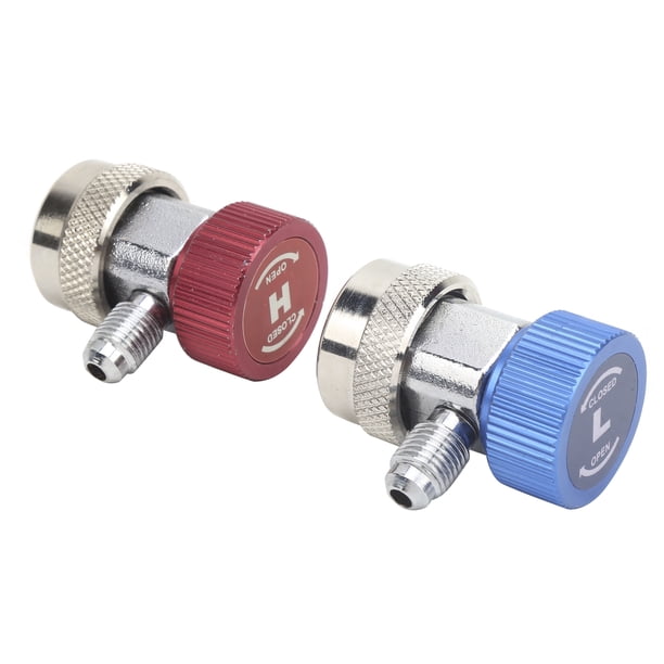 Akozon 2 Uds Acoplador Rápido Alto bajo para R134A Juego de Manómetros de Colector de A / C Adaptador de Latón Accesorio de Aire Acondicionado A / C Adaptador Alto bajo ANGGREK Otros