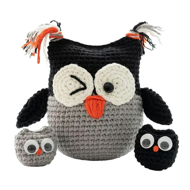 Kit de crochet para principiantes, juguete para tejer y coser, crochet DIY Negro