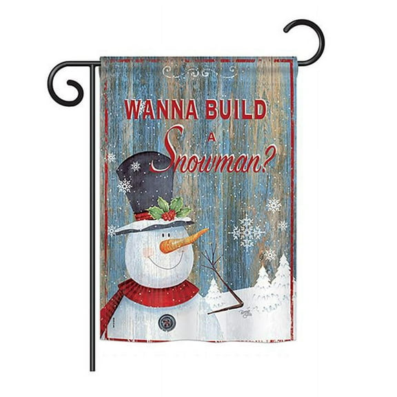 Breeze Decor BD-XM-G-114176-IP-BO-DS02-US Build a Snowman Winter - Seasonal Christmas Impressions Decorative Vertical Garden Flag - 13 x 18.5 in.