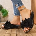 thumbnail image 6 of Slides for Women Suede Bowknot Open Toe Orthopedic Sandals Antislip Platform Summer Slip on Slippers Dress Beach Shoes Black Size 9.5, 6 of 9