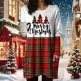 thumbnail image 4 of zaveiop Womens Christmas Round Neck Sweatshirt Long Sleeve Printed Shirt Dress Oversized Loose Fit Pullover Tops with Pockets (Red, XXL), 4 of 6