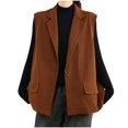 thumbnail image 2 of LOVZFMLL Cardigan pour Femmes Couleur Unie Sans Manches Col Rond Blouse, 2 of 9