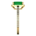 thumbnail image 3 of 1.86 ctw Solitaire with Zirconia Diamond Accents Anniversary Ring for Women | Emerald Cut Simulated Emerald | Hyperallergenic Solid 18K Yellow Gold, 3 of 5