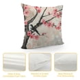 thumbnail image 4 of Creowell Japanese Cherry Blossoms Decorative Throw Pillow Covers Pillows Case Square Cushion Cover Standard Pillowcase for Sofa Couch Bedroom Patio  White, 4 of 5
