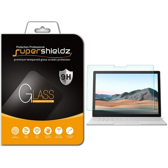 [1-Pack] Supershieldz for Microsoft Surface Book 3 (13.5 inch) Tempered Glass Screen Protector, Anti-Scratch, Anti-Fingerprint, Bubble Free