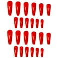 thumbnail image 3 of Extra Long Square Press on Nails, Red Glossy False Nails, Solid Color Full Cover Artificial Stick on Manicure for Women, 3 of 6