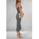 thumbnail image 2 of Vestido PRETTYGARDEN Strapless Bodycon Maxi con Abertura Negro Blanco L, 2 of 5