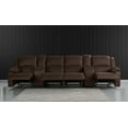 thumbnail image 1 of Home Theater 4 Seat Recliner Sofa with Cup Holders, Dark Brown, 1 of 7