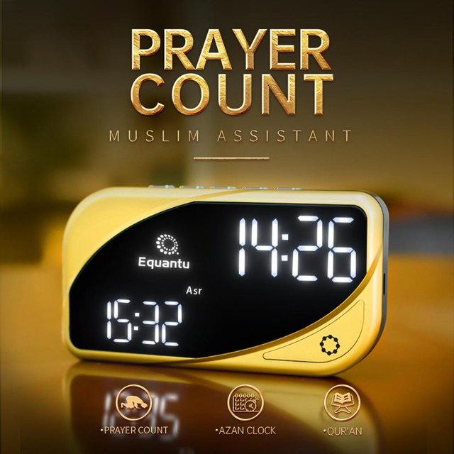 Reloj digital inteligente islámico Azan, decoración, pantalD, de oraciones, Islam Pray, reloj despertador recargable USB Hugo Reloj Azan islámico