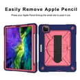 thumbnail image 7 of iPad Pro 11 Case 2020 with Pencil Holder, iPad Pro 11 2nd Generation Case, Allytech Kids Friendly Heavy Duty Shockproof Protective Covers with 360 Rotate Stand /Hand Strap/ Should Belt, Navyblue+Rose, 7 of 7