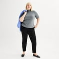 Plus Size Nine West Elbow Sleeve Fitted Mock Neck Top Color Daisy Dew