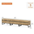 thumbnail image 3 of Wampat 106.3" Modern TV Stand for TVs up to 110 inch, Wood Entertainment Center TV Console with Storage Cabinets & Metal Base, Media Console Table for Living Room, Oak, 3 of 9