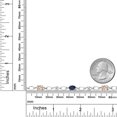 thumbnail image 3 of Gem Stone King 925 Sterling Silver Peach Morganite and Blue Sapphire and Round White Lab Grown Diamond Tennis Bracelet for Women (3.20 Cttw, Gemstone Birthstone, Oval 6X4MM, 7.25 inches), 3 of 4