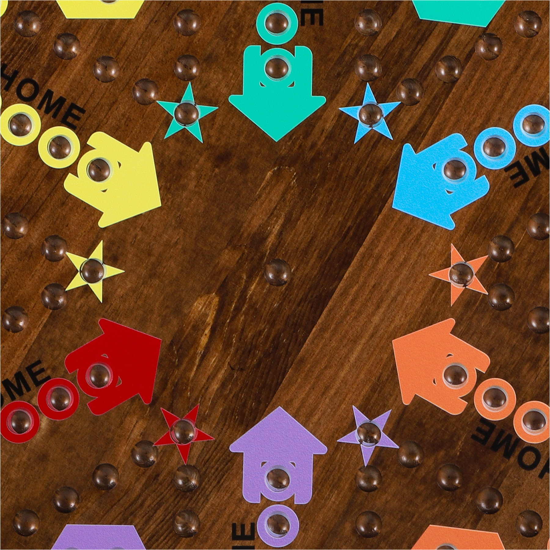 Wahoo Marble Board Game 2-Sided Wooden Aggravation 4-6 Player Family Party Game 20 Inch