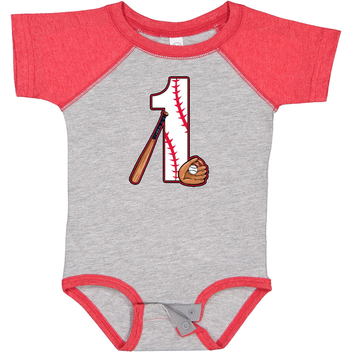 Inktastic Baseball First Birthday One Year Old Boys or Girls Baby Bodysuit