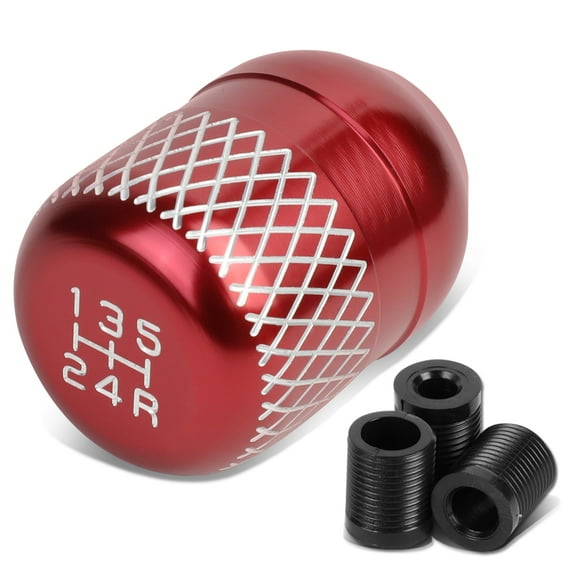 DNA Motoring SK-5S-T1-RD Universal 5-Speed Red Anodized Aluminum Netted Racing Shift Knob