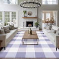 thumbnail image 3 of Purple Plaid Large Area Rugs 5x8 ft Spring Simple Style Washable Rug Non Slip Indoor Carpet Absorbent Floor Mat for Living Room Bedroom Dining Room, 3 of 9