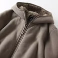 thumbnail image 5 of Women's Winter Warm Jacket Full Zip Sherpa Lined Hoodie Sweatshirt Coat Khaki XXL, 5 of 5