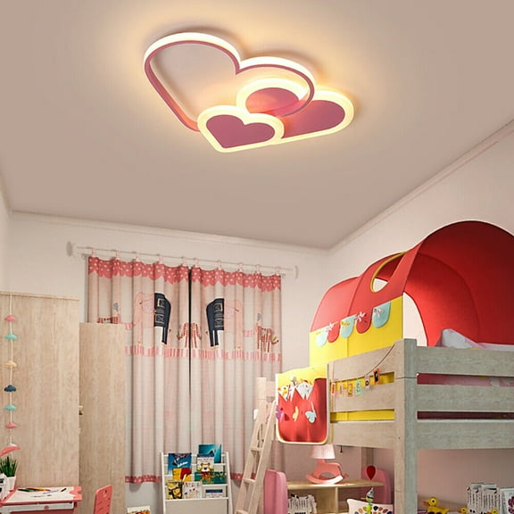 Modern Heart Shape Ceiling Light LED Lamp Kids Bedroom Ceiling Fixture Dimmable