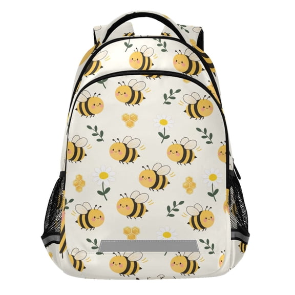 ALAZA Bee and Honey Pattern Backpack Elementary School Bags Student Bookbag Travel Rucksack