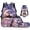 Cute Panda Flowers, variant on Jeiento Capybara Backpack for School Boys Girls 17 Inch 4 PCS Backpack with Lunch Box Pencil Case Water Bottle Holder Travel Daypack Sport Bookbag for Boys Middle School, Purple
