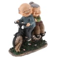 thumbnail image 2 of Escultura romántica china de un anciano esposo y esposa casados ​​enamorados pareja de bicicletas, 2 of 6