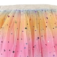 thumbnail image 6 of Godom Girls Denim Tutu Skirt 3T-10T Glitter Print Star Tulle Princess Party Dress,Pink, 6 of 7