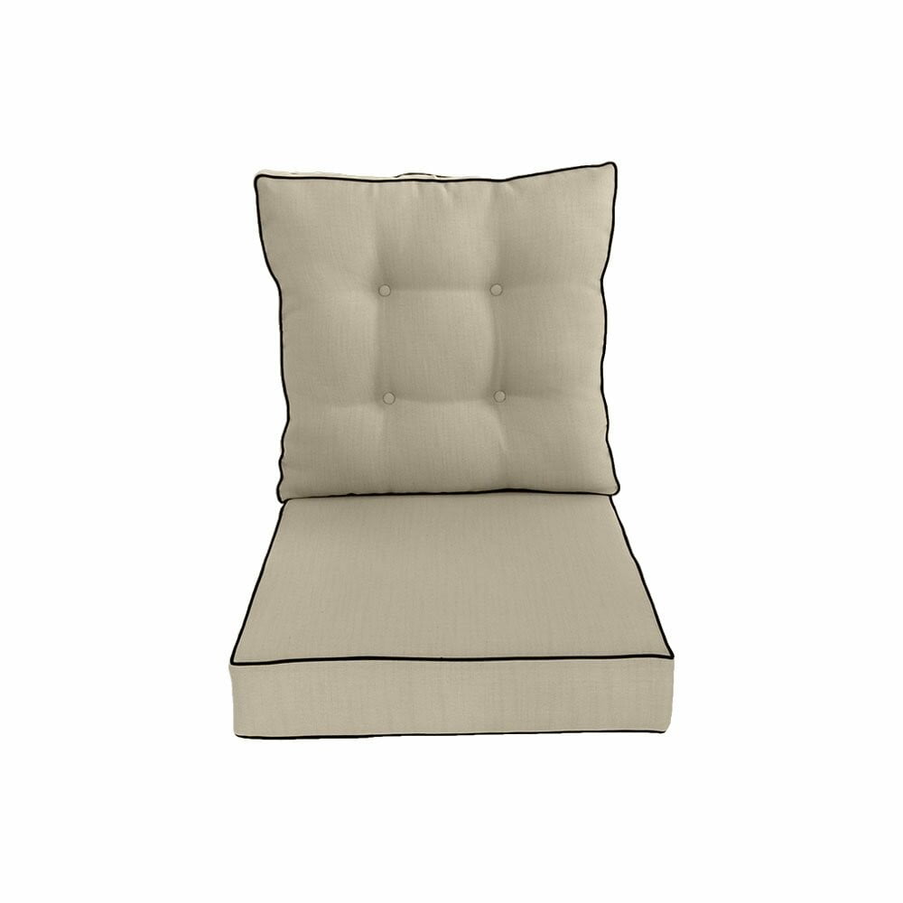 White 24”x24”x6” Deep Seat Back Rest Cushion Pillow Outdoor Polyester 