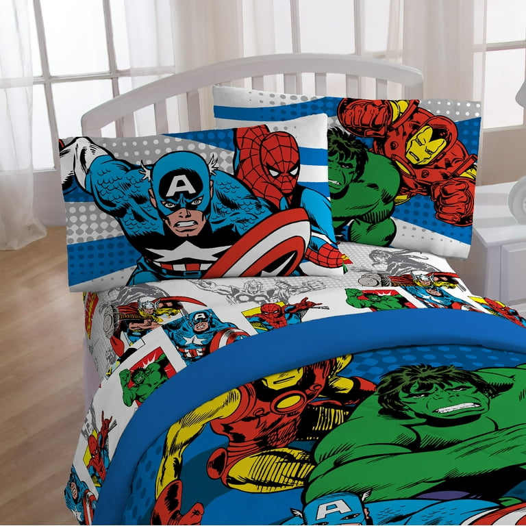 Avengers 849571 Retro Full Sheet Set Multi Color 4 Piece